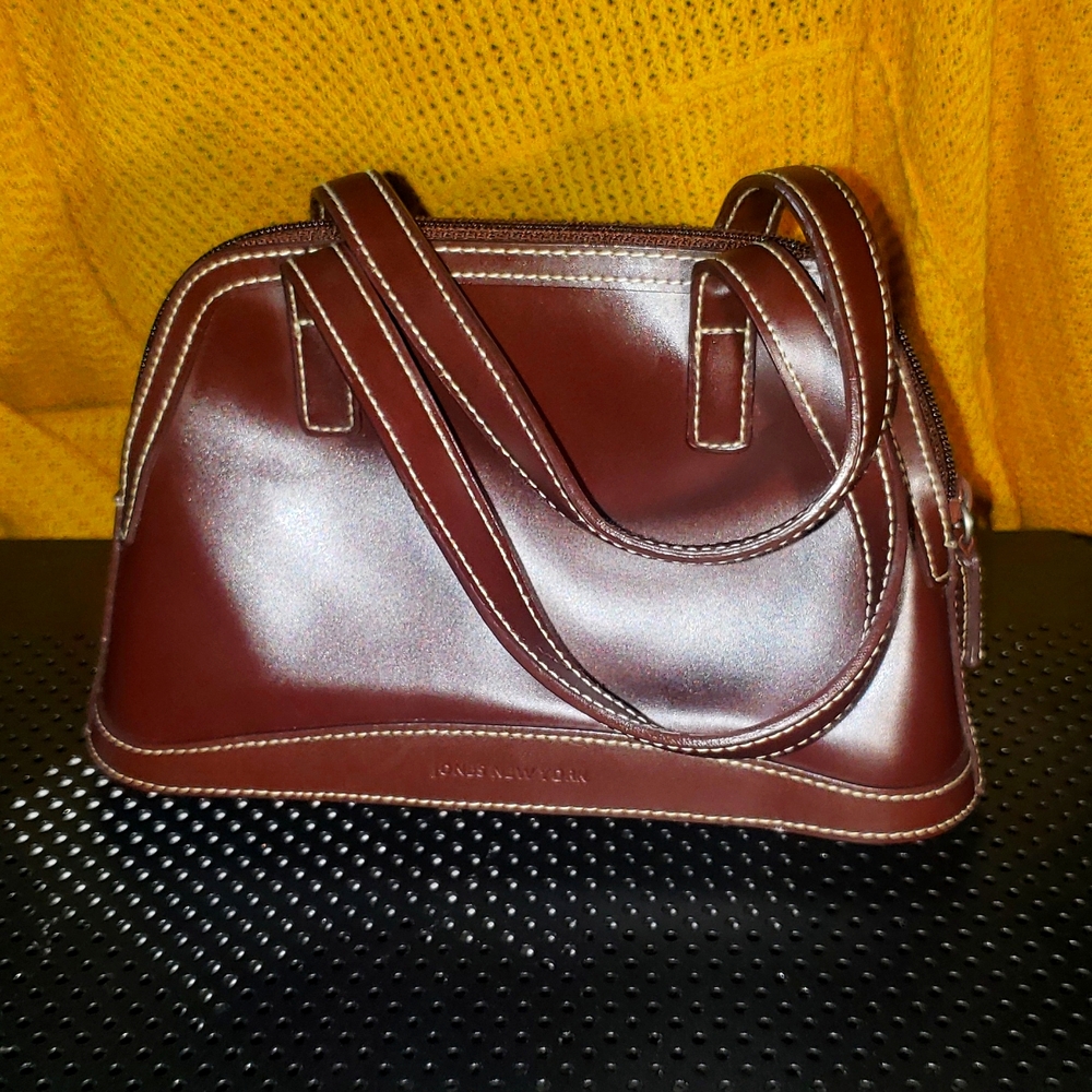 LEATHER JONES OF NEW YORK BROWN 6 INCH PURSE
